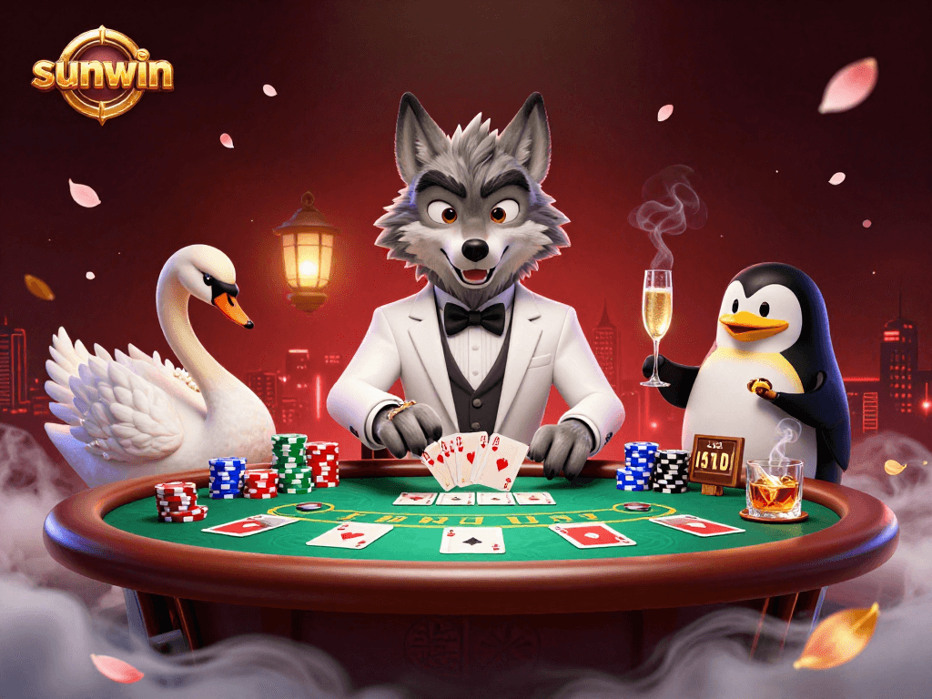 Experience sunwin's vibrant baccarat scene with animated characters and dynamic gameplay elements.