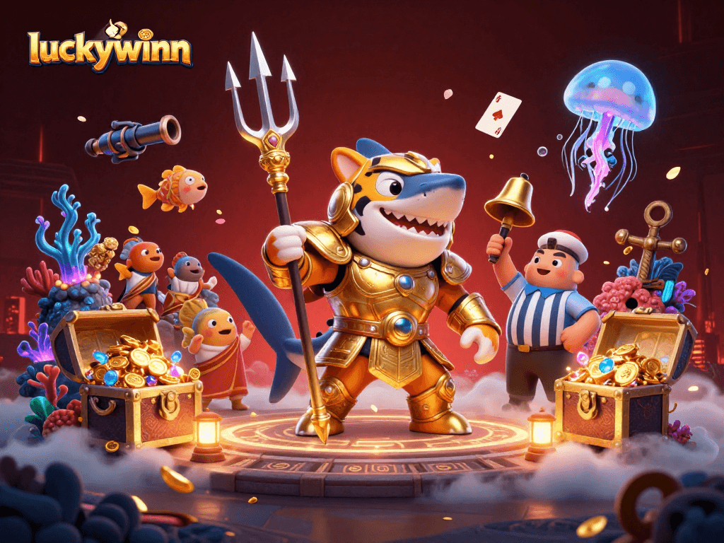 Experience winning excitement at luckywinn with a vibrant underwater casino scene filled with treasures.
