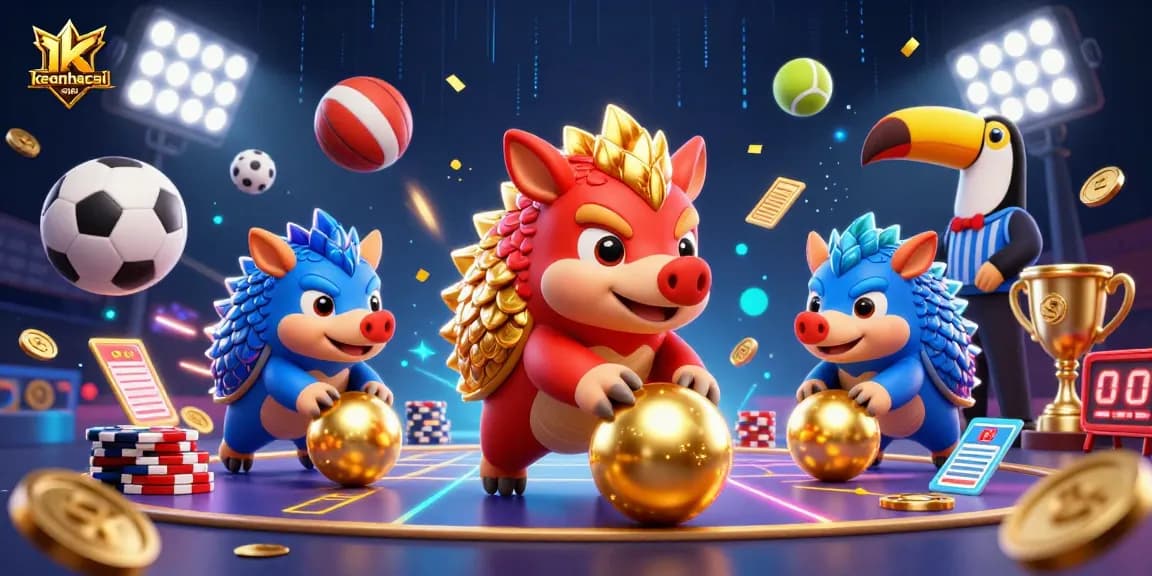Join the fun at keonhacai as rival pangolins bowl through poker chips and sports elements!