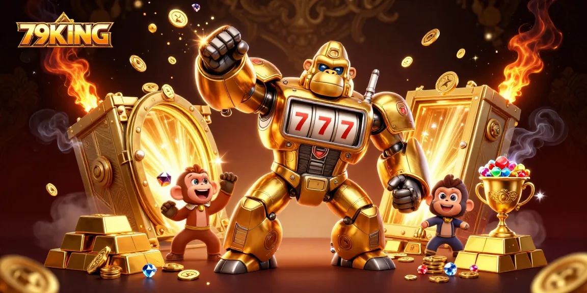 Experience the excitement of 79KING's golden casino adventure with dynamic treasures and wins.