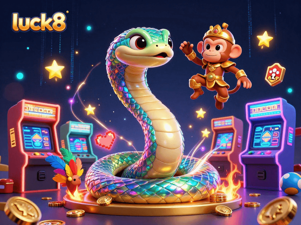 Engage with the colorful world of luck8 as vibrant characters create a thrilling casino atmosphere.