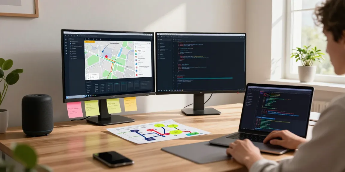 Navigate here with cutting-edge navigation software in a modern home office.