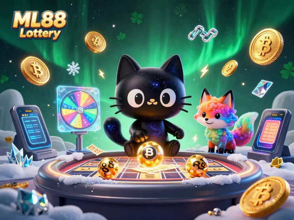 Play the ML88 Lottery with excitement and vibrant energy highlighted by fun characters.