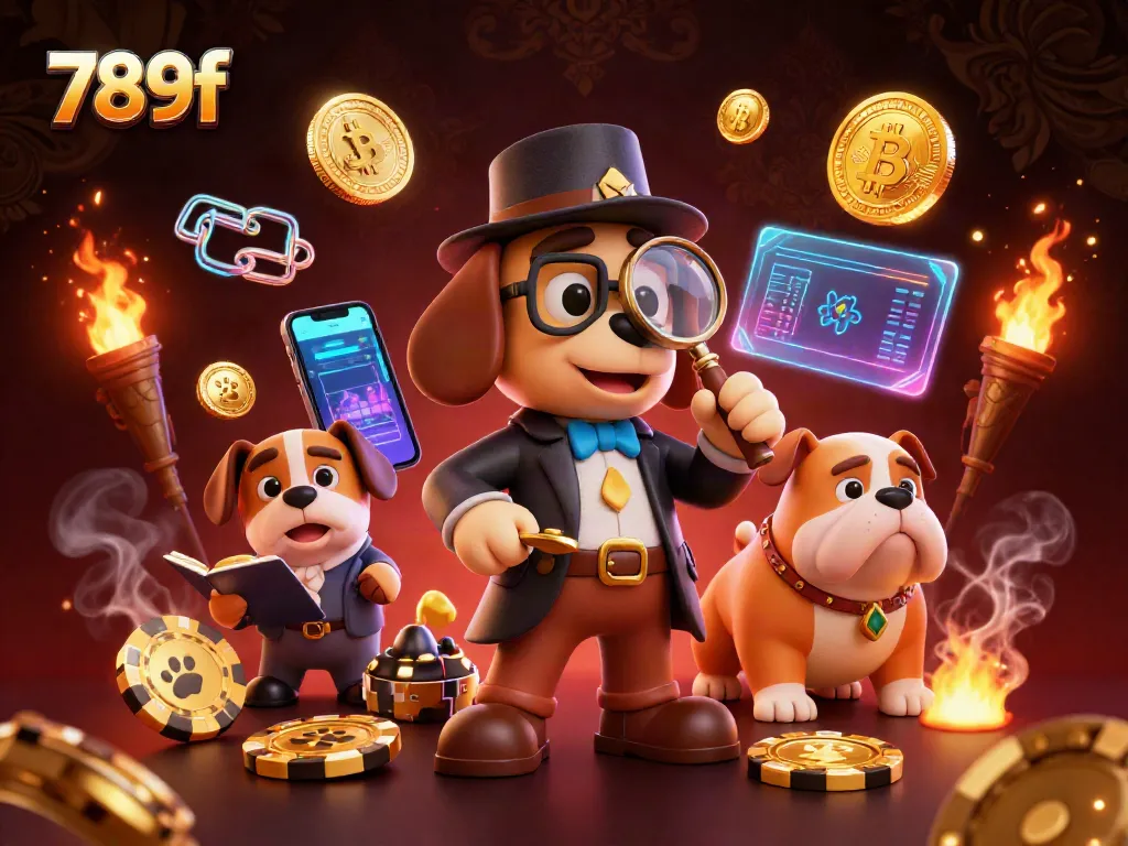 Engage in thrilling poker action at 789f, highlighted by a detective with golden chips and digital coins.