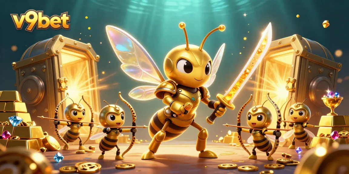 Experience thrilling online gaming moments at v9bet with vibrant 3D illustrations featuring unique characters and rich casino elements.