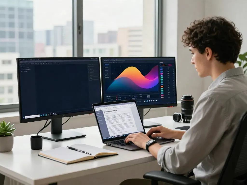 SEO expert analyzing instant indexing strategies in a modern workspace.