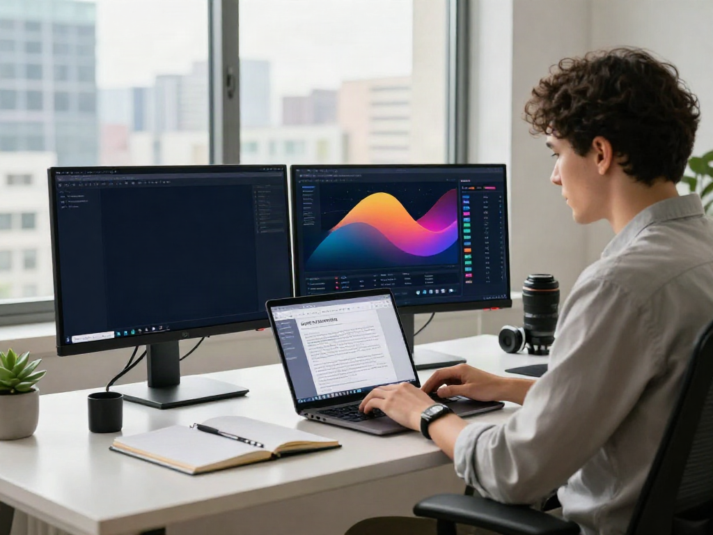 SEO expert analyzing instant indexing strategies in a modern workspace.