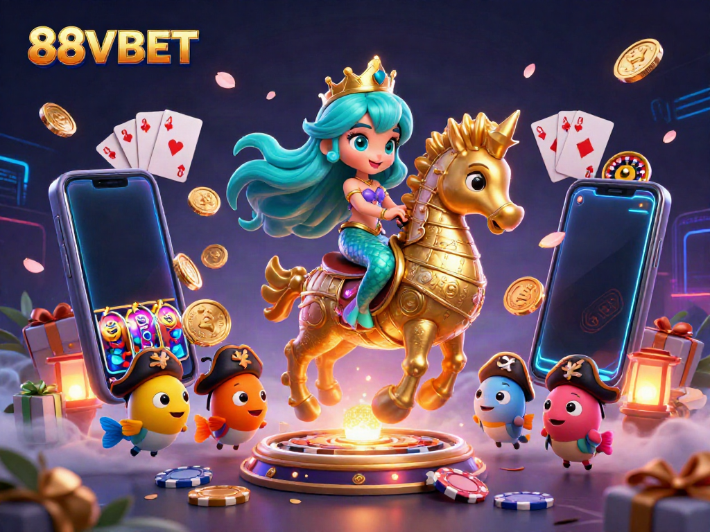 Experience vibrant 88VBET gaming with a captivating mermaid scene filled with action and excitement.