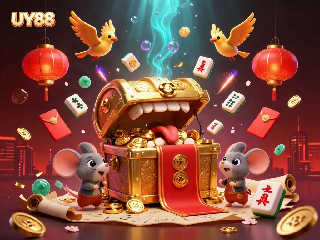 Experience UY88's enchanting casino adventure with golden treasures and playful creatures.