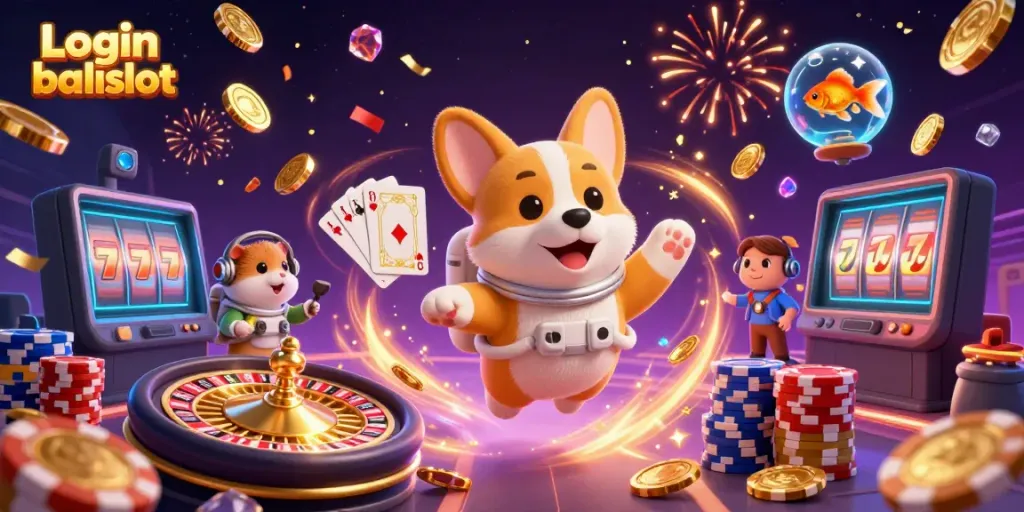 Enjoy colorful gameplay with Login balislot in this vibrant space casino scene.