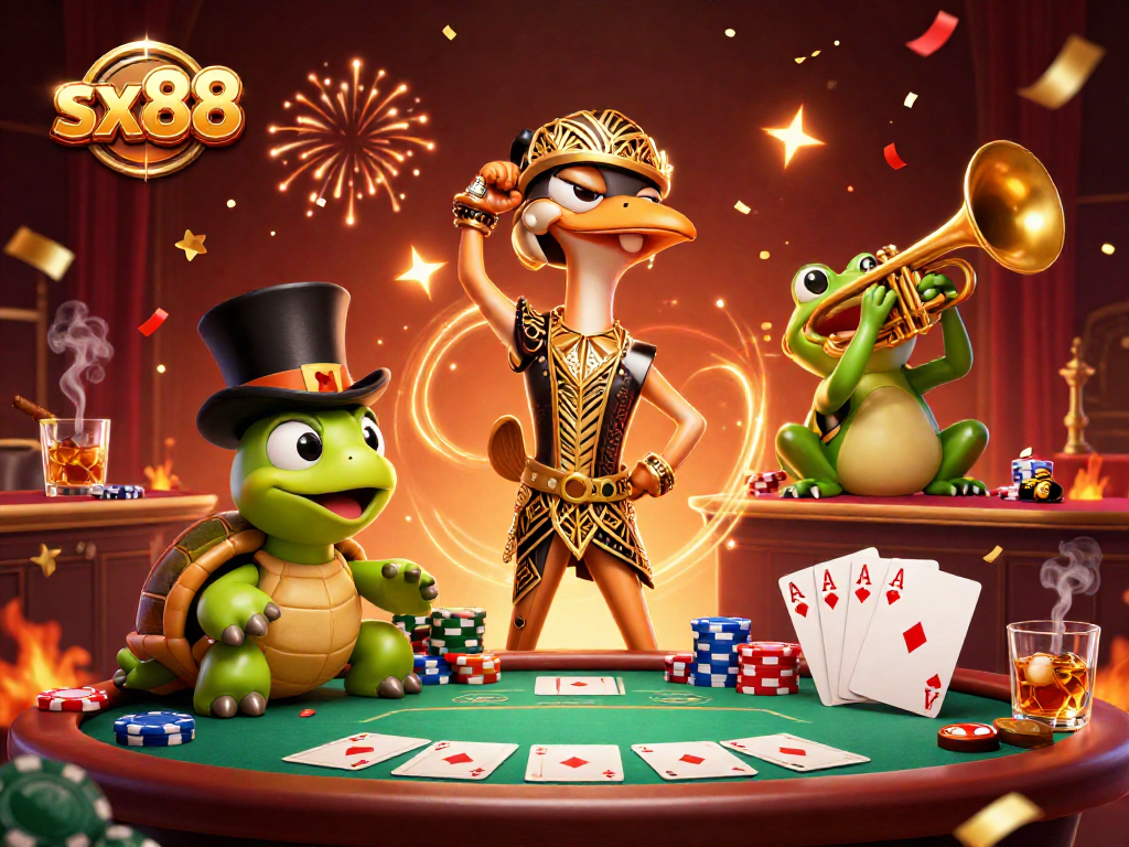 Experience thrilling action at sx88 casino with vibrant characters and dynamic gaming elements.