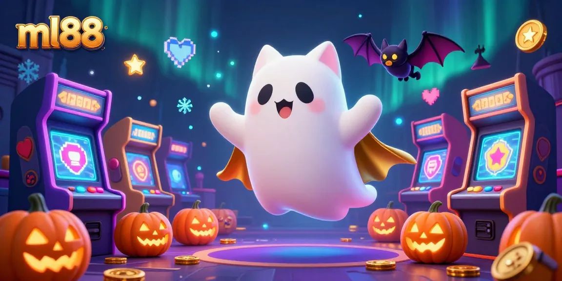 Experience thrilling gaming excitement with ml88's ghostly casino adventure featuring vibrant slot machines.