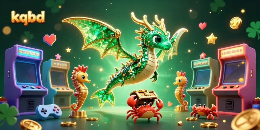 Bet on exciting games with kqbd, featuring a colorful fantasy scene of a sea dragon and royal seahorses.