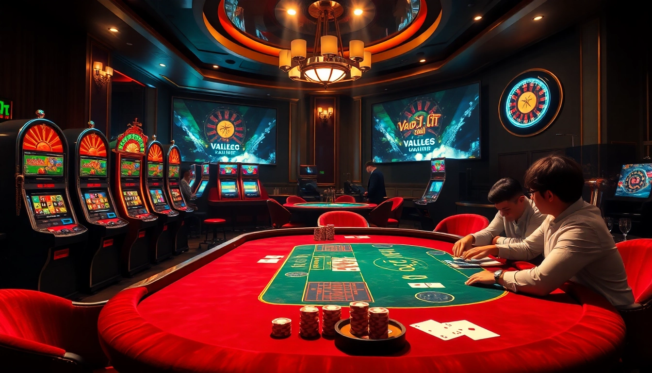 Vào Lưới TV captures the vibrant energy of a casino gaming table with excited players.