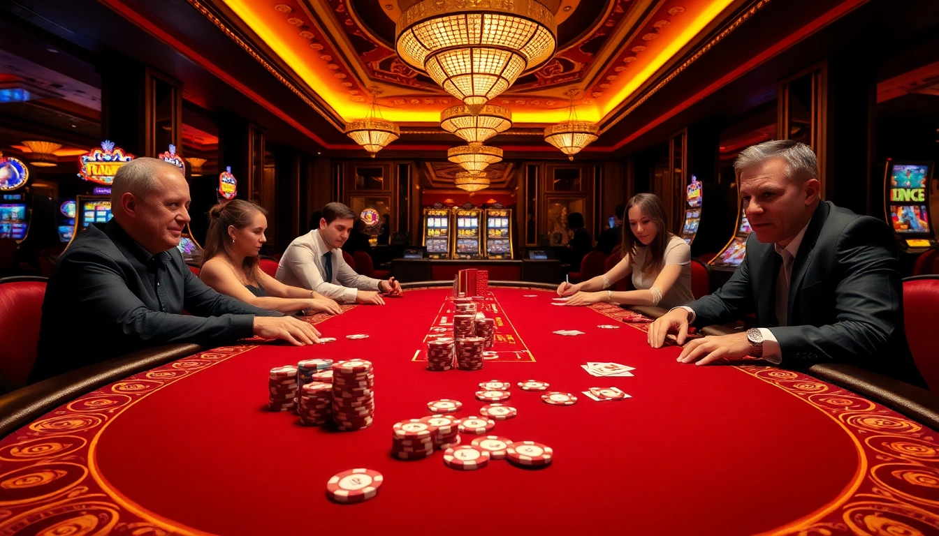 Experience thrilling gameplay at 789P casino with poker tables filled with vibrant chips and cards.