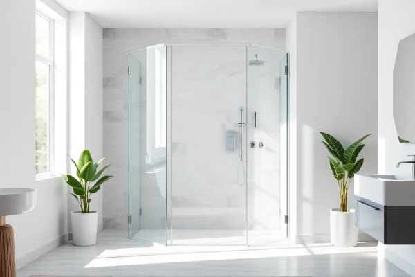 Genießen Sie die sonni Duschkabine 90x90 in einem eleganten Badezimmer mit modernen Akzenten.