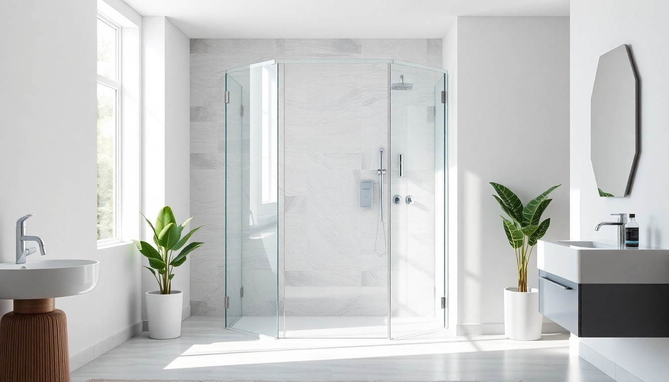 Genießen Sie die sonni Duschkabine 90x90 in einem eleganten Badezimmer mit modernen Akzenten.