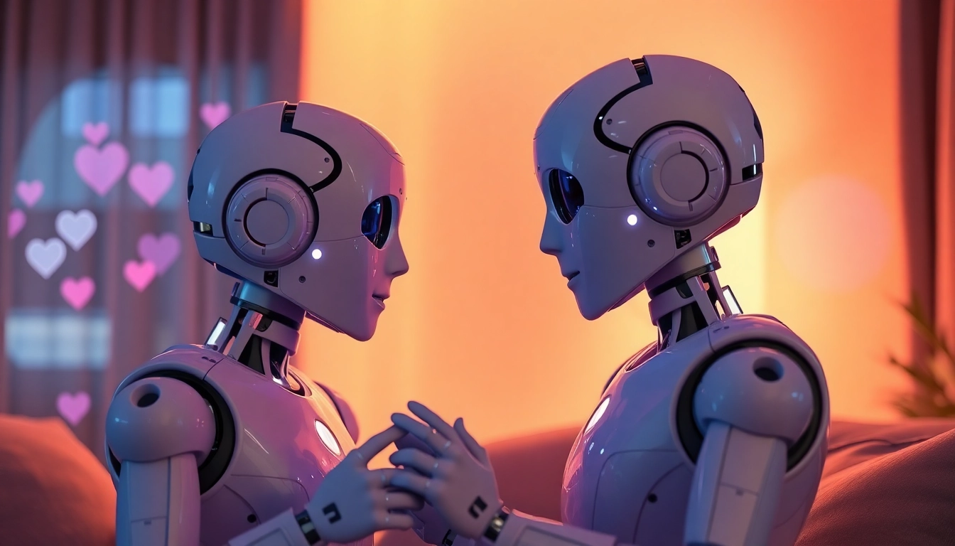 Engaging interaction between AI chatbots in a cozy digital space focused on sex chat ai.