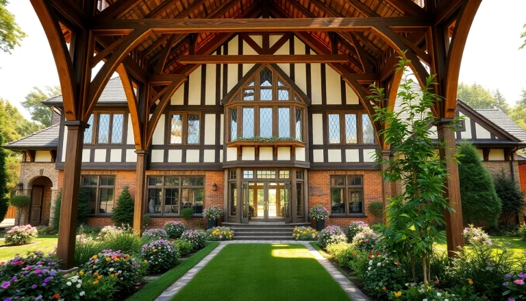 Wellesley Tudor Expansion showcasing a magnificent Tudor-style residence with lush gardens.