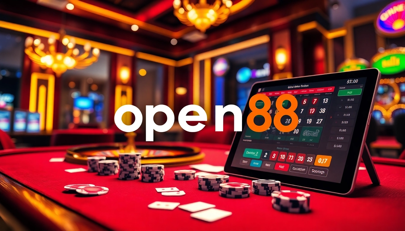 Experience the excitement at open88 with vibrant casino visuals, featuring poker and roulette.