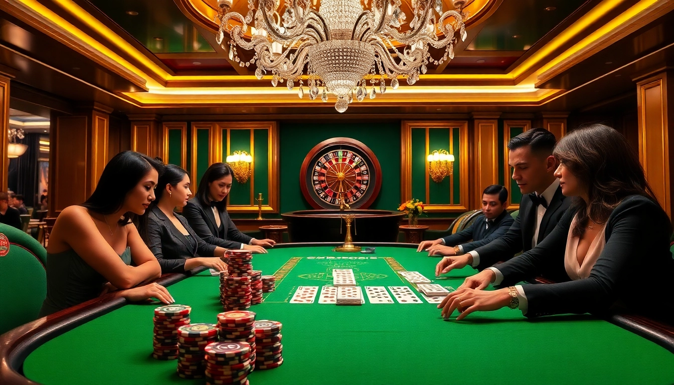 Excited players winning big at U8888 poker table, showcasing luxurious gaming experience.