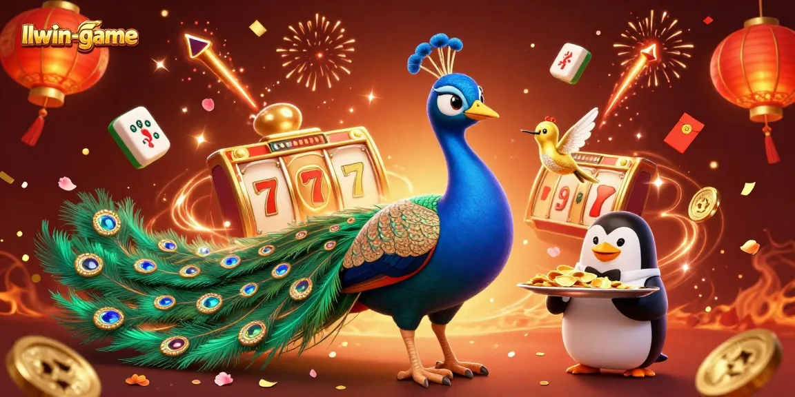 Experience the vibrant excitement of llwin-game with a festive casino illustration featuring dynamic characters and elements.