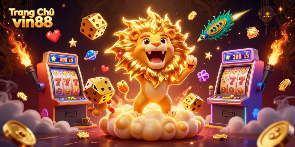 Engage with exciting gaming features at Trang Chủ vin88, exploring colorful slots and golden elements.