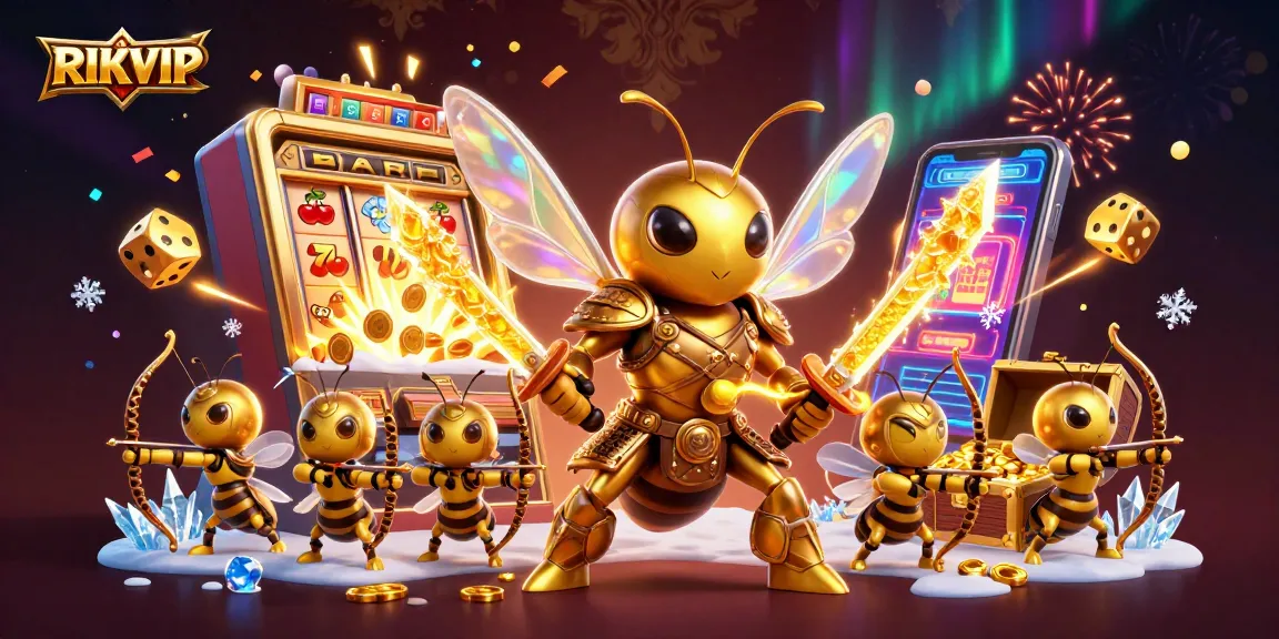Engage in thrilling gameplay at RIKVIP with a vibrant slot machine and charismatic characters.