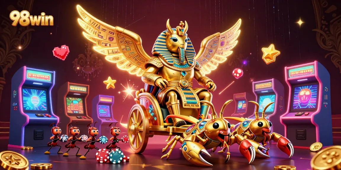 Engage with 98win's exciting casino experience, featuring vibrant characters and interactive gaming elements.