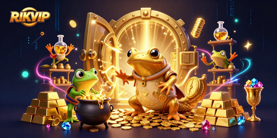 Engage in thrilling gameplay at RIKVIP with an enchanting illustration showcasing a vibrant casino-themed laboratory.
