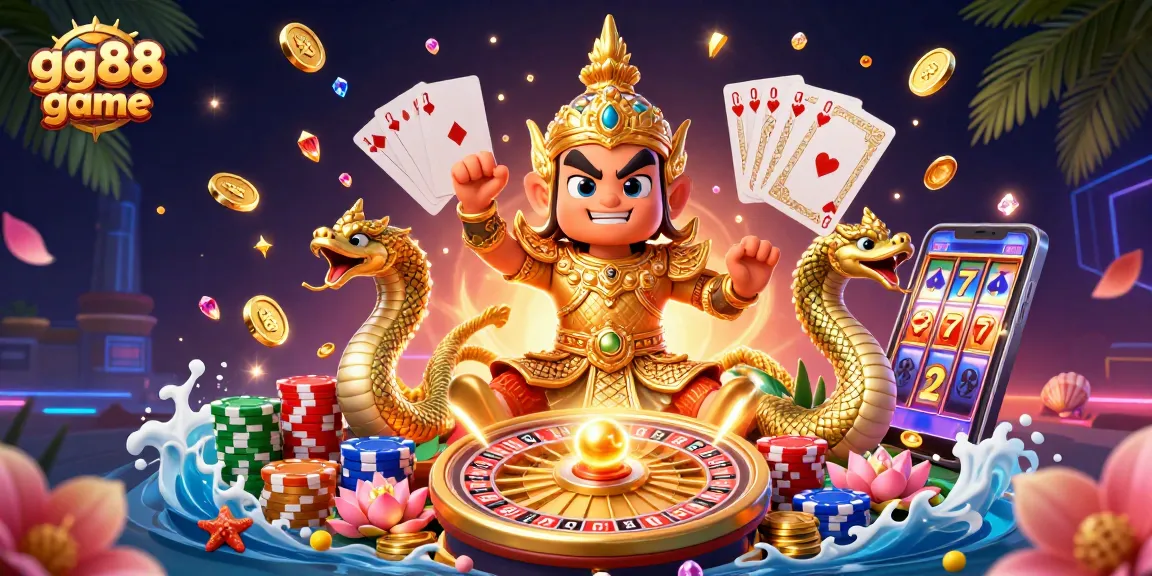 Experience thrilling gaming action with gg88 game featuring energetic characters and vibrant casino elements.