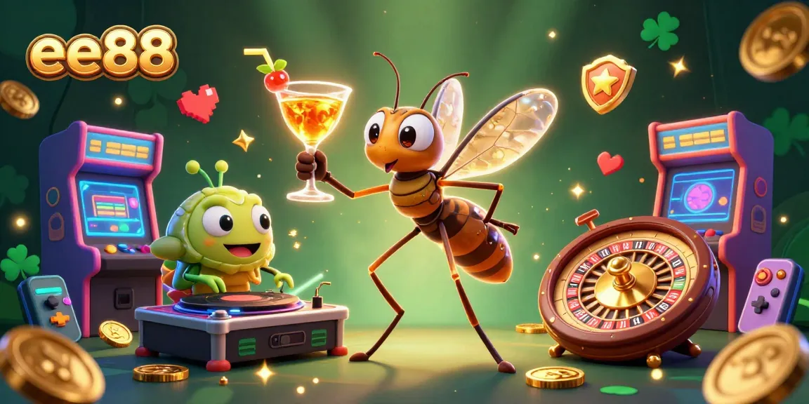 Experience the exciting evolution of ee88 with a lively casino illustration featuring unique characters.