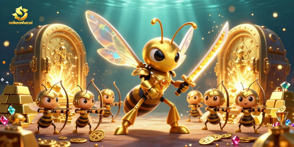 Experience soikeonhacai's dynamic sports betting scene with a golden hornet samurai and treasures overflowing.