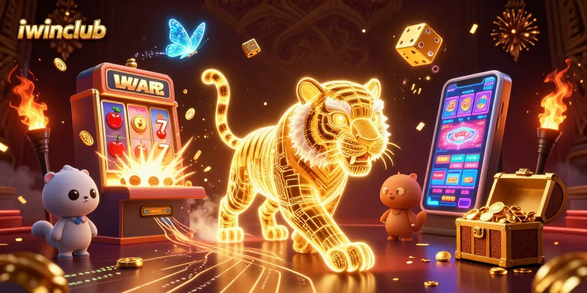 Experience winning jackpots with iwinclub in a vibrant 3D casino landscape filled with excitement.