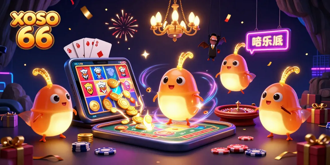 Join the excitement at xoso 66 with vibrant glowworms lighting up a captivating casino scene.