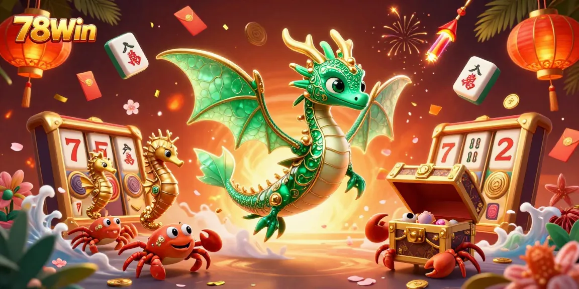 Experience thrilling games with 78Win's vibrant sea dragon themes and dynamic casino elements, capturing the excitement of gambling.